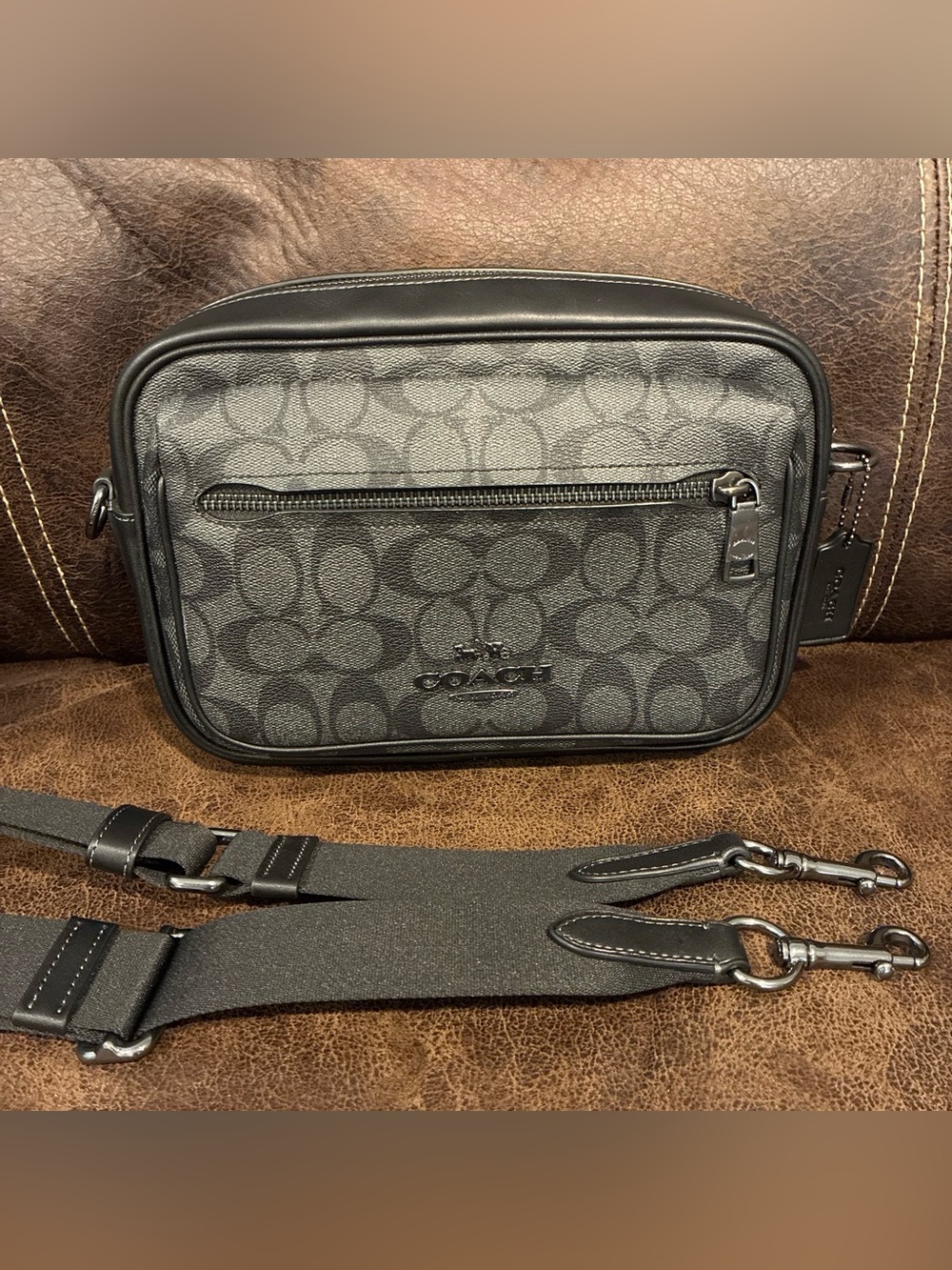 Coach Black crossbody Leather Belt Bag